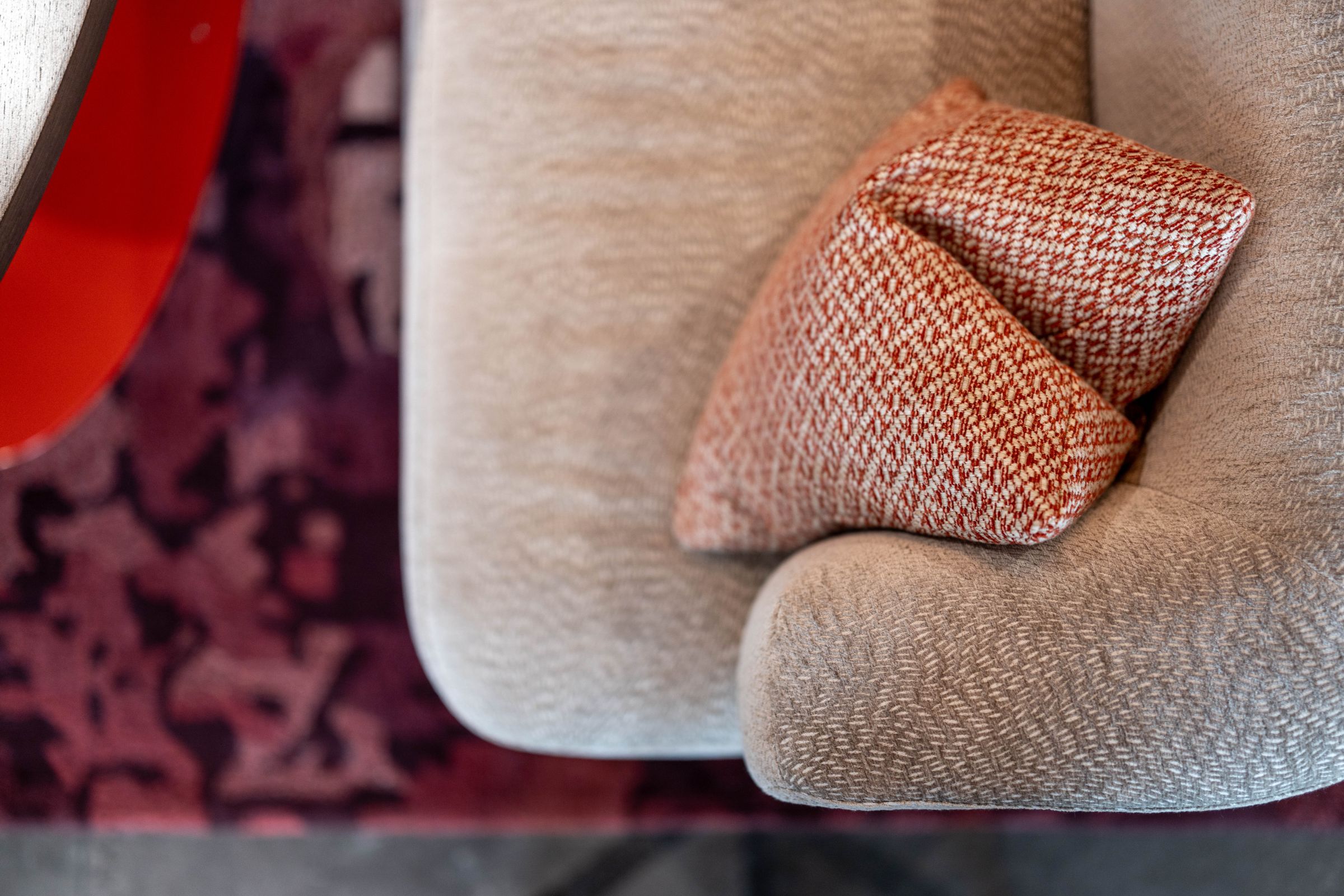 To enhance comfort wersquove introduced a long banquette seat with sofas reupholstered in a seagrassinspired fabric evoking a sense of coastal serenity